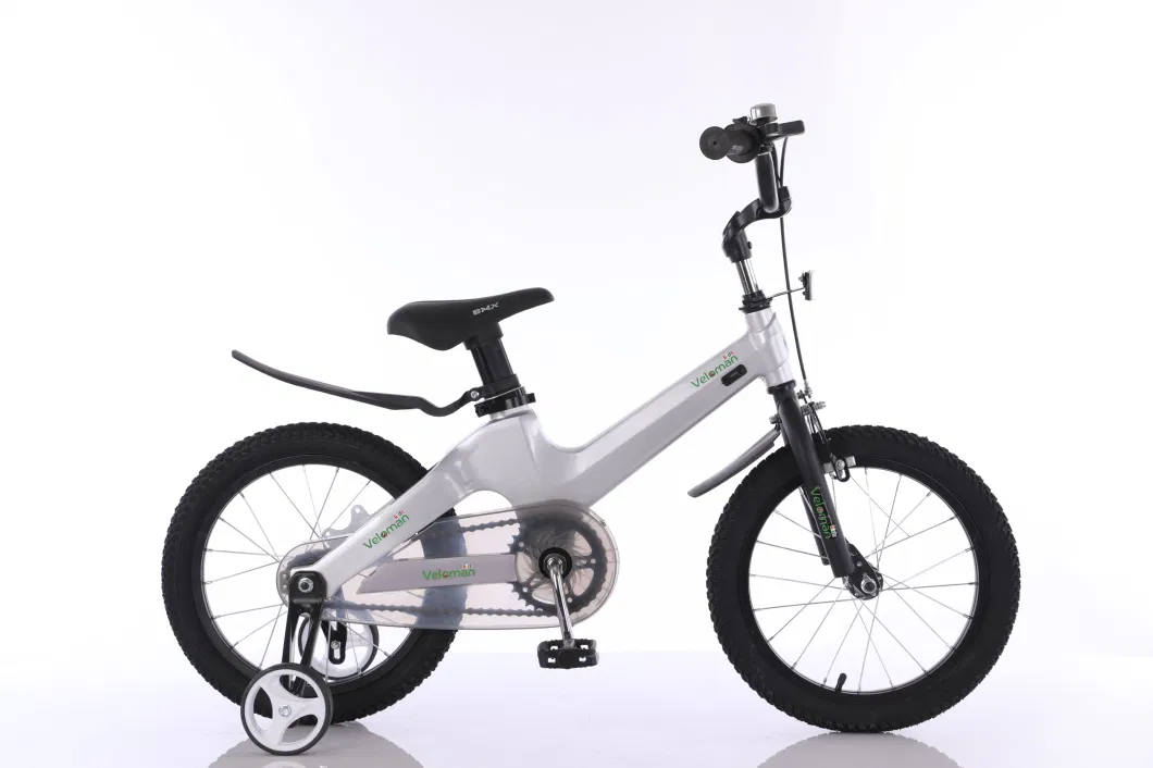 12" 14" 16" 18" Magnesium Alloy Integrated Frame Wheel Fork Children Kids Bicycle with Training Wheels Inner Brake Cable