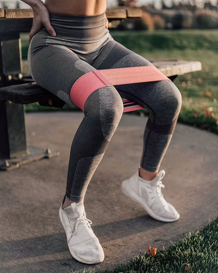 カスタムロゴプリントヨガジムエクササイズフィットネス脚臀筋戦利品ヒップ生地抵抗バンド